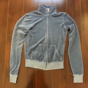 Juicy Couture Terry Zip Up Hoodie with no hood Teal Blue size P (XS)